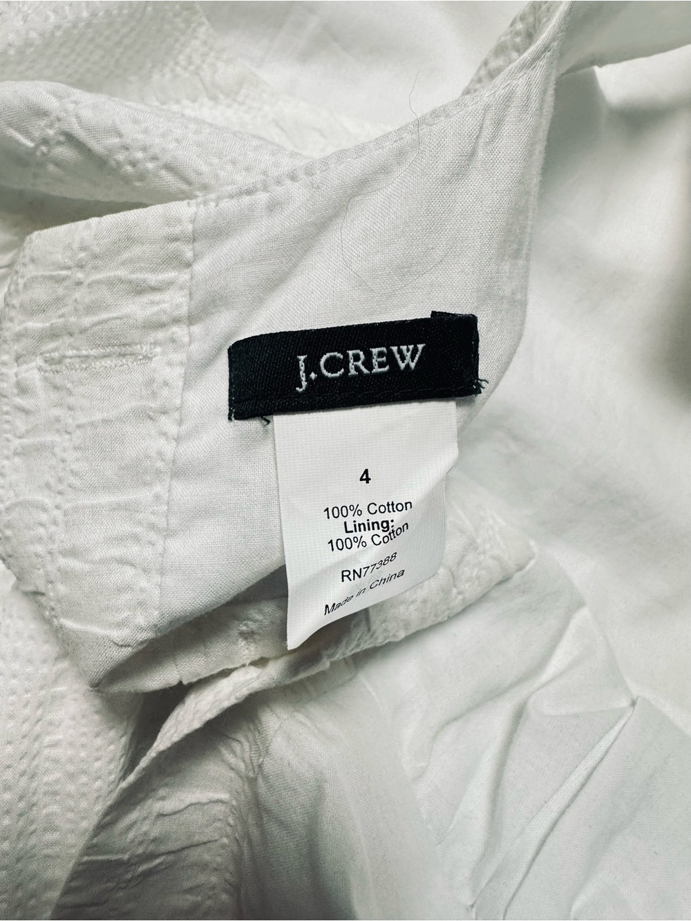 J. Crew White Textured Cotton Button Front Sundress Cottagecore Size 4 - Picture 9 of 11